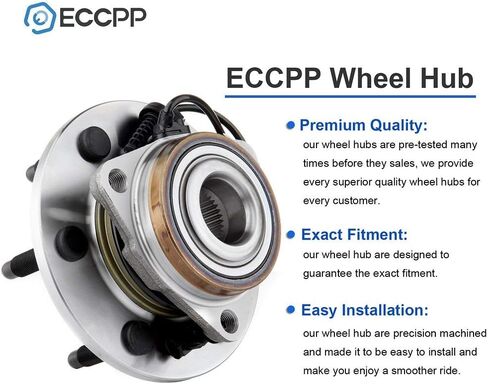ECCPP 515096 x2 محامل محور العجلة الأمامية يسار يمين لاستبدال 4X4 4WD 6 العروة ث/ABS كاديلاك إسكاليد ESV EXT تشيفي أفالانش سيلفرادو سوبربان تاهو جي إم سي سييرا يوكون XL 1500 07 08 09 10 11 12 13 in Saudi Arabia