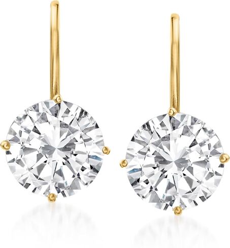 Ross-Simons 4.00 ct. t.w. CZ Drop Earrings in 14kt Yellow Gold in Saudi Arabia