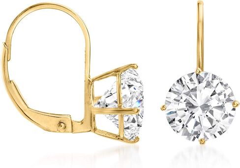 Ross-Simons 4.00 ct. t.w. CZ Drop Earrings in 14kt Yellow Gold in Saudi Arabia