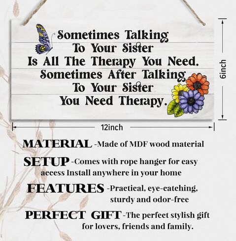 Sister Gifts, Side By Side Or Miles Apart. Sisters Are Always Connected By Heart… Wood Sign, Gift for Sister, Funny Sign, Wall Hanging Wood Decor Sign Gift For Girls, Sisters, Friend, BBF. in Saudi Arabia