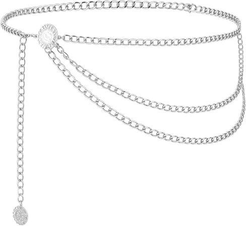 Multilayer Metal Waist Chain Belt for Women, Adjustable Fashion Gold Body Jewelry for Dresses Jeans in Saudi Arabia
