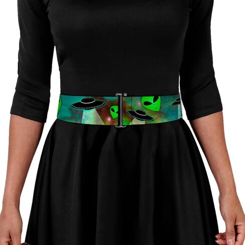 Buckle-Down Women's Cinch Belt Aliens UFO's Galaxy 23 to 42 Inch, Multicolor in Saudi Arabia