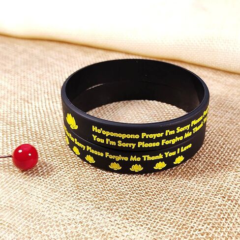 Good Luck Lotus Prayer Bracelet for Women Men,Lotus Flower Yoga Bracelets Rubber Wristbands Spiritual Meditation Yoga Lovers Gifts Ho'oponopono Prayer Jewelry for Him Her in Saudi Arabia