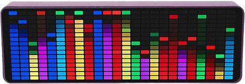 Music Spectrum Display, Colorful LED Music Spectrum Analyzer with 384 RGB LEDs, 20 Dynamic & 7 Color Effects, 1624 Segment Rhythm Light Level Voice Sensor with Clock for Musicians in Saudi Arabia