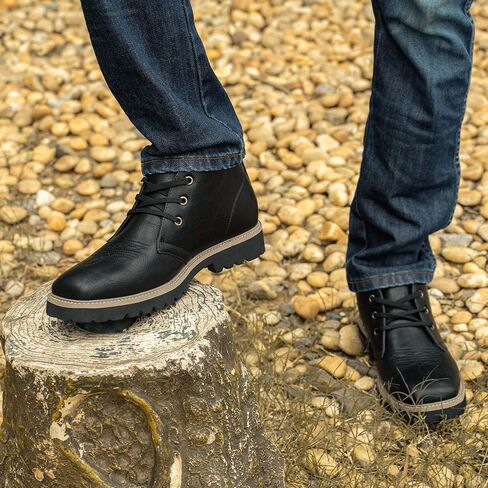 Square Toe Ankle Cowboy Boots for Men - Western Lace Up Desert Chukka Boots, Men's Classic Casual Dress Shoes with Lightweight Memory Foam Shoe Sole in Saudi Arabia