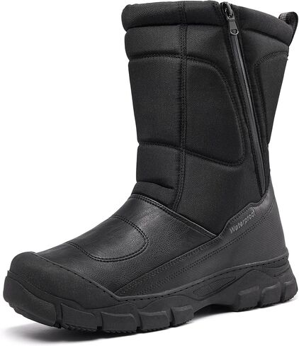 أحذية الثلوج الرجالية أحذية الشتاء المقاومة للماء للمشي لمسافات طويلة بسحاب للإغلاق في الهواء الطلق أحذية الطقس البارد in Kuwait