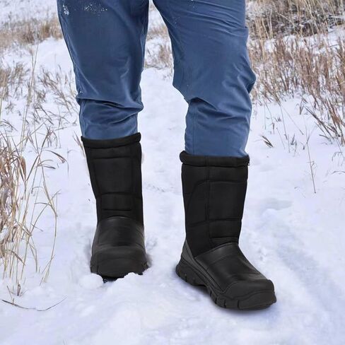 أحذية الثلوج الرجالية أحذية الشتاء المقاومة للماء للمشي لمسافات طويلة بسحاب للإغلاق في الهواء الطلق أحذية الطقس البارد in Kuwait