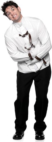 UNDERWRAPS -Men's Straight Jacket - White Front Closure Jacket, Buckles Costume in Saudi Arabia