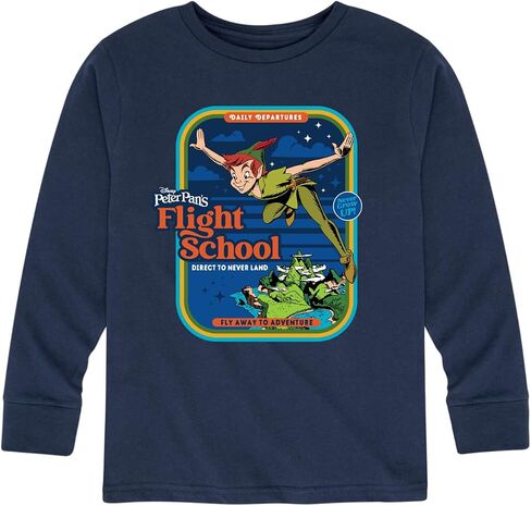 Disney Peter Pan - Flight School - Fly Away to Adventure - Toddler and Youth Long Sleeve Graphic T-Shirt in Saudi Arabia