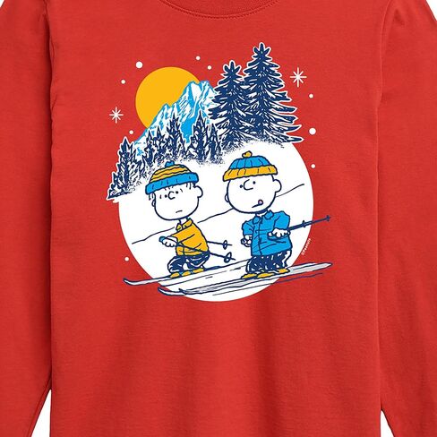 HYBRID APPAREL - Peanuts - Charlie Brown and Linus Skiing - Toddler and Youth Long Sleeve Graphic T-Shirt in Saudi Arabia