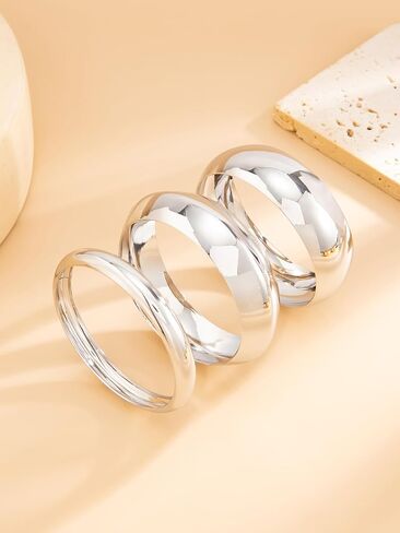 3PCS Chunky Gold Bangle Bracelets for Women Trendy Wide Wrist Cuff Bracelets Stack Statement Bangle Fashion Jewelry Gift in Kuwait