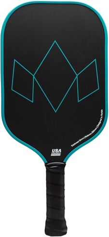 Diadem Warrior Edge Pickleball Paddle, Carbon Fiber Etched Face for Max Spin, Aero Guard Edge, 16mm Core, Midweight 8oz. - Teal in Kuwait