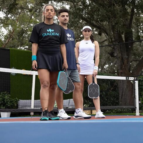 Diadem Warrior Edge Pickleball Paddle, Carbon Fiber Etched Face for Max Spin, Aero Guard Edge, 16mm Core, Midweight 8oz. - Teal in Kuwait