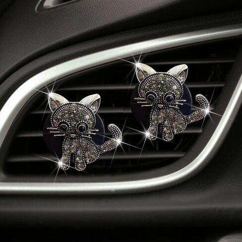 Bling Rhinestone Air Vent Clip with Car Freshener & Decoration,Cute Dash Decor Accessory in Kuwait