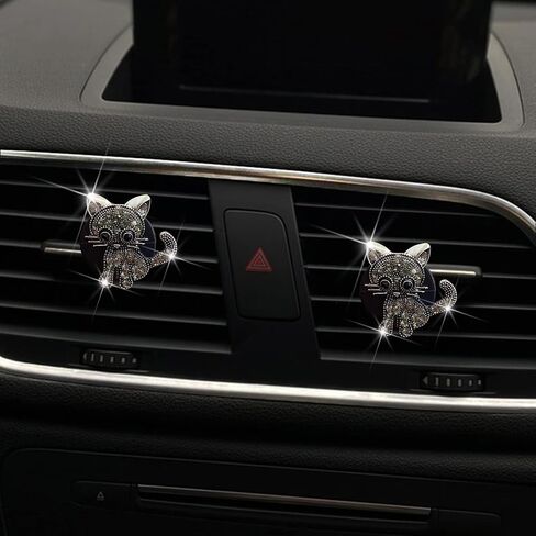Bling Rhinestone Air Vent Clip with Car Freshener & Decoration,Cute Dash Decor Accessory in Kuwait