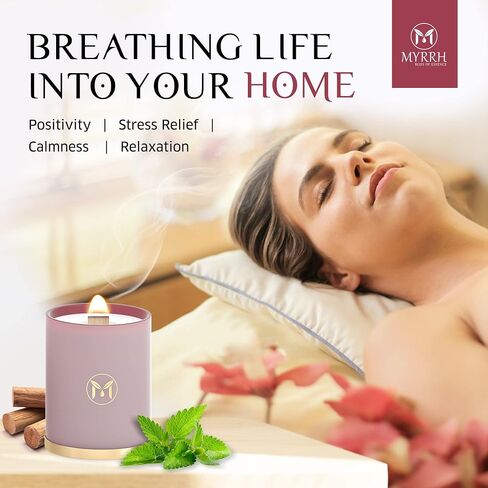 شمعة معطرة بالقرفة والبرتقال من MyrrhUSA - 15 أونصة من شمع الصويا الطبيعي مع فتيل خشبي متشقق وزيت عطري | حرق لمدة 80 ساعة | شمعة عطرية فاخرة للاسترخاء وديكور المنزل وغرفة المعيشة والحمام in Saudi Arabia