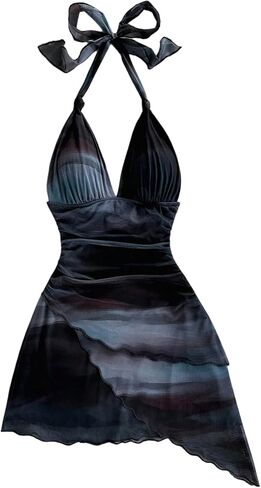 Verdusa Women's Plus Size Dresses Cocktail Halter Ombre Backless Layered Asymmetrical Dress in Saudi Arabia