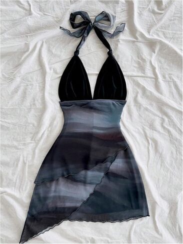 Verdusa Women's Plus Size Dresses Cocktail Halter Ombre Backless Layered Asymmetrical Dress in Saudi Arabia