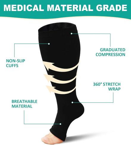 Plus Size Compression Socks: Wide Calf Compression Stockings for Men Women - Up to 7X Large 20-30 mmHg Compression Hose for Pregnancy Travel Running Nurses 2 pairs in Saudi Arabia