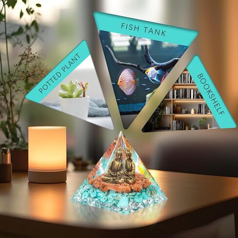 تمثال بوذا الصغير من FENGSHUI-CAISHEN في هرم عضوي كريستالي للشفاء - أفينتورين أخضر مع تمثال بوذا الطفل، ديكور بوذا للتأمل ريكي شقرا in Saudi Arabia