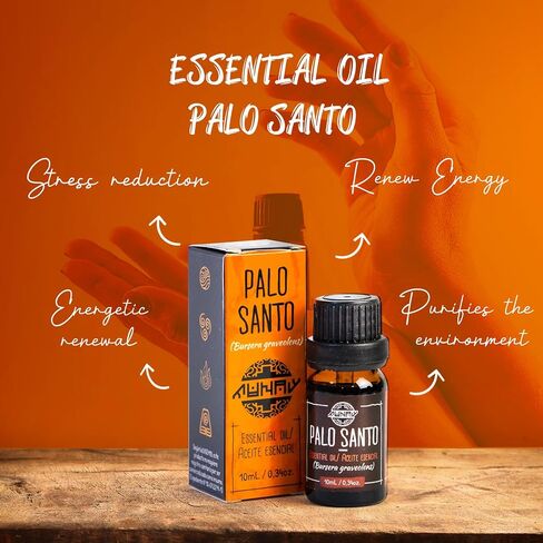 Palo Santo Essential Oil l Premium 10ml Undiluted Pure Bursera graveolens Oil l for Aromatherapy and Cleansing l for Diffuser l Munay in Saudi Arabia