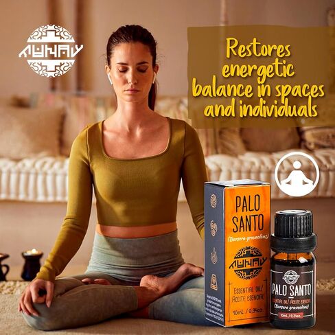 Palo Santo Essential Oil l Premium 10ml Undiluted Pure Bursera graveolens Oil l for Aromatherapy and Cleansing l for Diffuser l Munay in Saudi Arabia