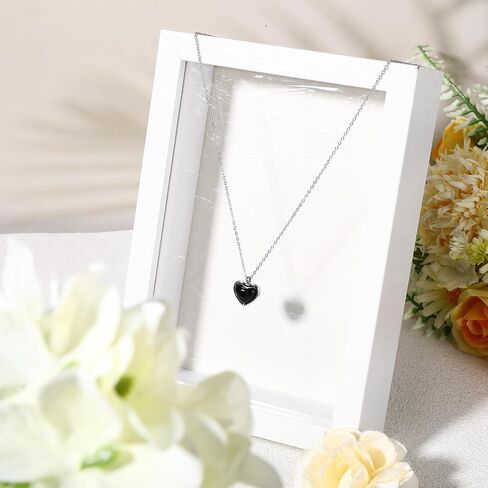 Black Heart Crystal Necklace for Women, Gothic Obsidian Tourmaline Pendant, Handmade Spiritual Healing Jewelry Gift for Birthday Graduation 11.81 Inch Gothic Gift for Her, Graduation, Birthday in Saudi Arabia