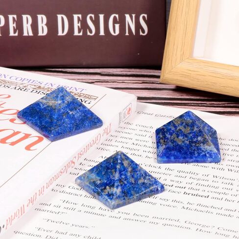 Natural Crystal Handcrafted Orgone Pyramid for Divination Good Luck Chakra Balance Home Decoration, Lapis Lazuli in Kuwait