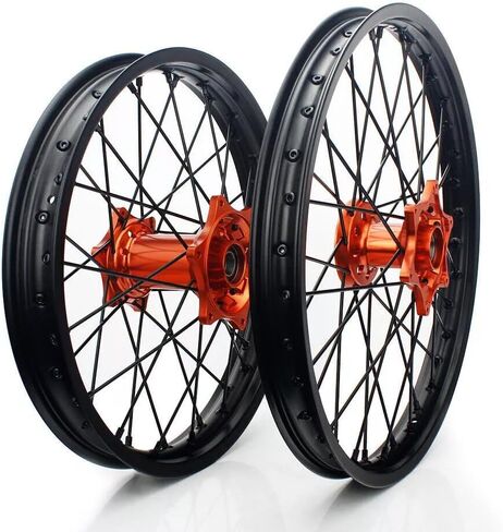 TOFR 21" 19" Wheels Hubs Rims for SX SX-F XC-F XC-W EXC 125 250 350 450 500 530 540 2003-2021 Complete Set Orange in Kuwait