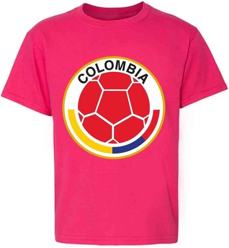 Pop Threads Colombia Futbol Soccer National Team Crest Youth Kids Girl Boy T-Shirt in Saudi Arabia