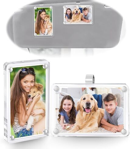 Car Sun Visor Photo Holder Universal Portable Storage Car Picture Holder Clip Personalized Multifunctional Show Refrigerator Photo Frame White Car Decoration 3.5 × 2.4 in in Saudi Arabia