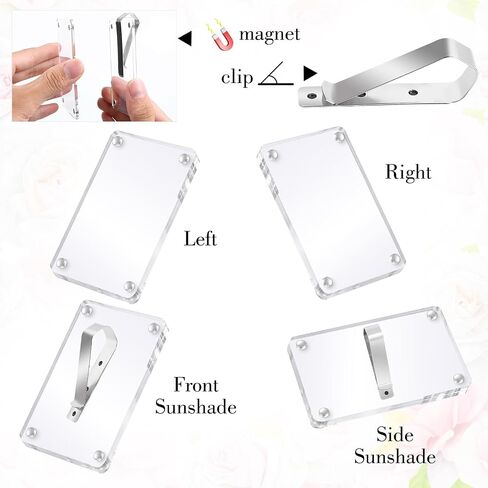 Car Sun Visor Photo Holder Universal Portable Storage Car Picture Holder Clip Personalized Multifunctional Show Refrigerator Photo Frame White Car Decoration 3.5 × 2.4 in in Saudi Arabia