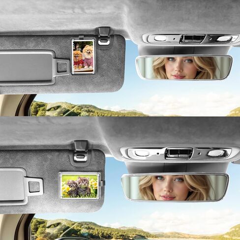 Car Sun Visor Photo Holder Universal Portable Storage Car Picture Holder Clip Personalized Multifunctional Show Refrigerator Photo Frame White Car Decoration 3.5 × 2.4 in in Saudi Arabia
