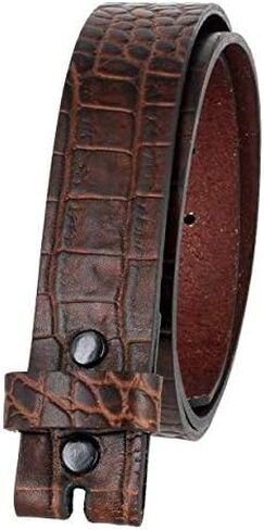 Belts.com حزام جلد التمساح المنقوش، بعرض 1-3/8 بوصة (35 مم)، أسود، للبالغين من الجنسين in Saudi Arabia
