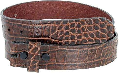 Belts.com حزام جلد التمساح المنقوش، بعرض 1-3/8 بوصة (35 مم)، أسود، للبالغين من الجنسين in Saudi Arabia