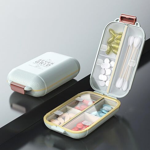 Generic Portable Pill Organizer, 7 Compartment Mini Pill Box, Travel Capsule Storage Box in Saudi Arabia