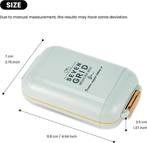 Generic Portable Pill Organizer, 7 Compartment Mini Pill Box, Travel Capsule Storage Box in Saudi Arabia