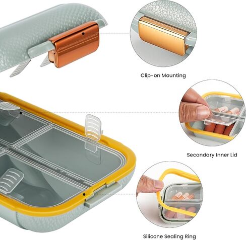 Generic Portable Pill Organizer, 7 Compartment Mini Pill Box, Travel Capsule Storage Box in Saudi Arabia