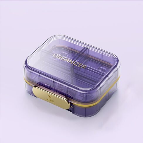 Portable Pill Organizer Box, Travel Capsule Storage Case with 7 Compartments, Waterproof Medicine Container for Vitamins, Supplements, Medicines in Saudi Arabia