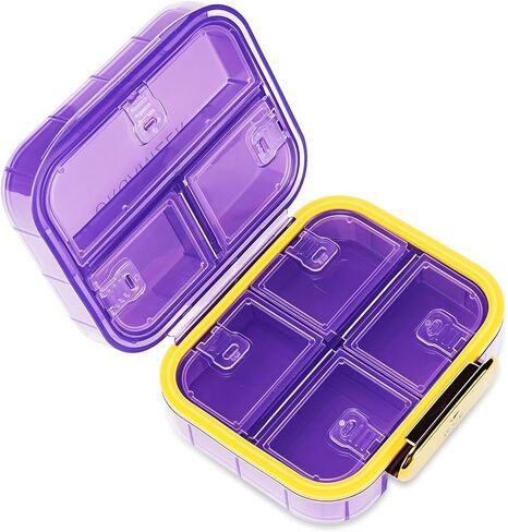 Portable Pill Organizer Box, Travel Capsule Storage Case with 7 Compartments, Waterproof Medicine Container for Vitamins, Supplements, Medicines in Saudi Arabia