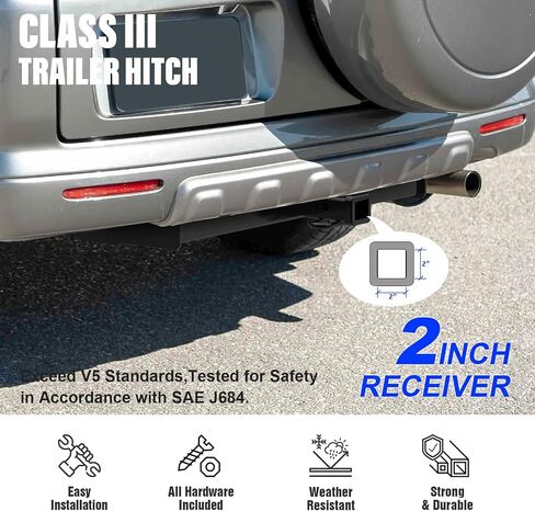 وصلة وصلة المقطورة الخلفية APS، وصلة وصلة قطر 2 بوصة مع غطاء وصلة سحب فئة 3 متضمن متوافق مع Honda CR-V 2002-2006 in Saudi Arabia