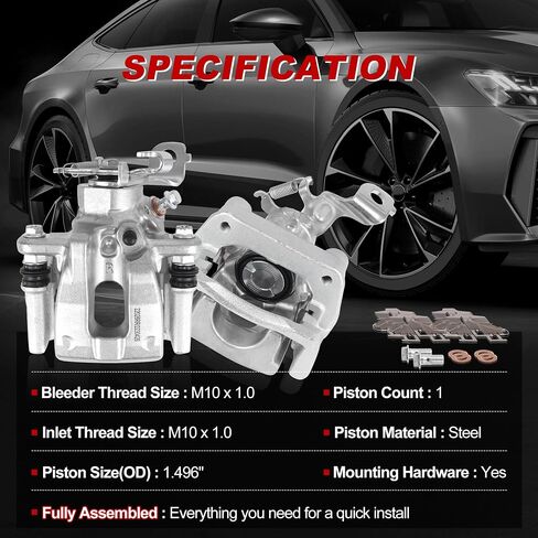 Rear Brake Caliper Set Right + Left Assembly w/Bracket 19B3796 19B3797 Compatible for Toyota Matrix Corolla Vibe 1.8L 2.4L 2009-2019 (Set of 2) in Saudi Arabia