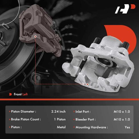 A-Premium Disc Brake Caliper Assembly with Bracket Compatible with Select Volvo Models - 850 1993-1997, C70 1998-2004, S70, V70 1998-2000, L5 2.3L, L5 2.4L - Front Left Driver Side in Saudi Arabia