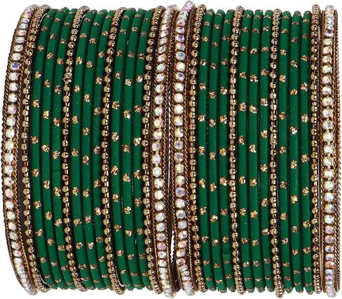 أساور هندية للنساء - مجموعة مكونة من 30 قطعة من مجموعات مجوهرات بوليوود الهندية للنساء، أساور معدنية in Kuwait