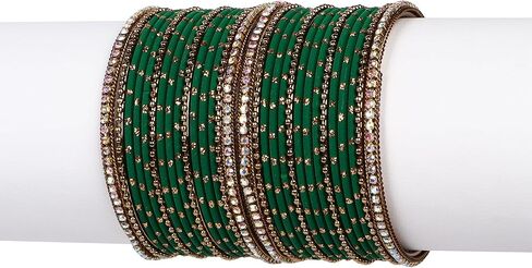 أساور هندية للنساء - مجموعة مكونة من 30 قطعة من مجموعات مجوهرات بوليوود الهندية للنساء، أساور معدنية in Kuwait