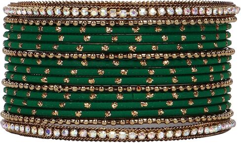 أساور هندية للنساء - مجموعة مكونة من 30 قطعة من مجموعات مجوهرات بوليوود الهندية للنساء، أساور معدنية in Kuwait