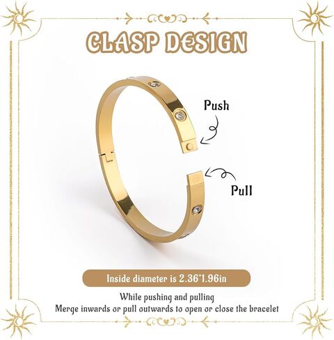 18K Gold Plated Clover Bracelet, Lucky Clover Bracelet Bangle Set For Women in Kuwait