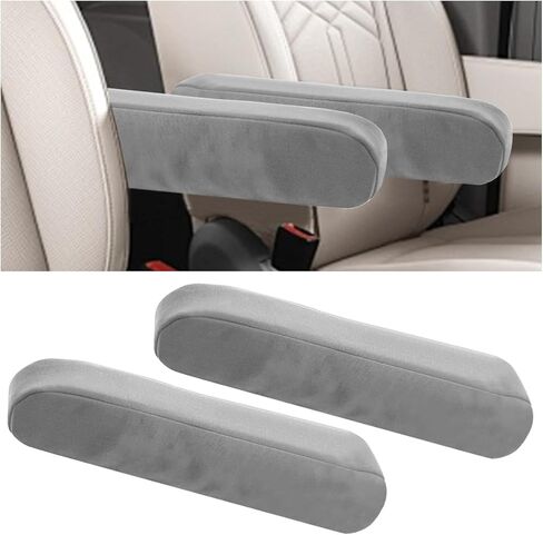 2PCS Car Front Seat Armrest Covers, Auto Seat Arm Rest Protector Replacement, Soft Elastic Fabric Armrest Covers, Vehicle Interior Decor Accessories (Black) in Saudi Arabia