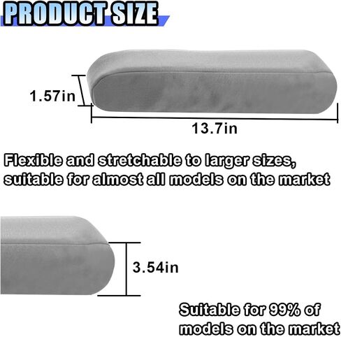 2PCS Car Front Seat Armrest Covers, Auto Seat Arm Rest Protector Replacement, Soft Elastic Fabric Armrest Covers, Vehicle Interior Decor Accessories (Black) in Saudi Arabia
