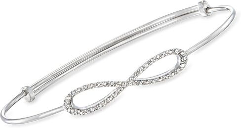 Ross-Simons Diamond Infinity Symbol Bangle Bracelet in Sterling Silver in Saudi Arabia